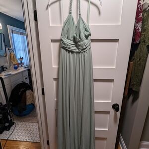 Pinkblush Sage Green Halter Maxi Dress